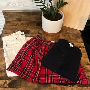 j crew lot for little girls size 6-7 cardigan, skirt, straight leg jeans